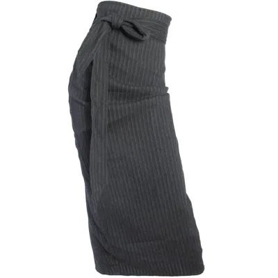 Pre-owned Romeo Gigli Long High Waisted Wrap Skirt, 1990s In Black