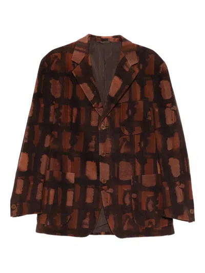 Pre-owned Romeo Gigli Patterned Jacket In Brown