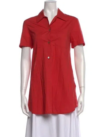 Pre-owned Romeo Gigli Short Sleeve Top In Red