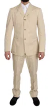 Romeo Gigli Two Piece 3 Button  Cotton Solid Suit In Neutral