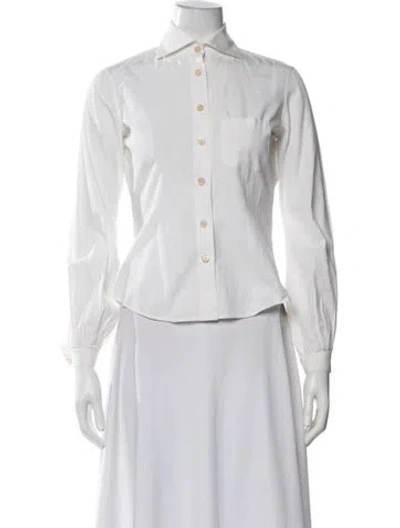 Pre-owned Romeo Gigli Vintage 1990's Button-up Top In White