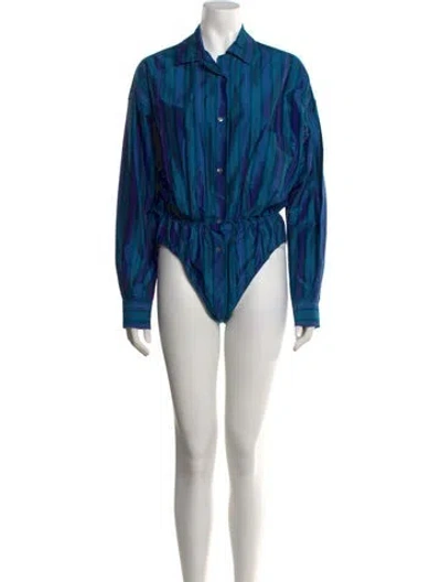 Pre-owned Romeo Gigli Vintage 1991 Bodysuit In Blue
