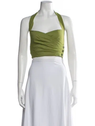 Pre-owned Romeo Gigli Vintage 1994 Crop Top In Green