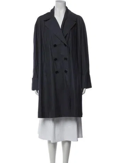 Pre-owned Romeo Gigli Vintage 1994 Trench Coat In Blue