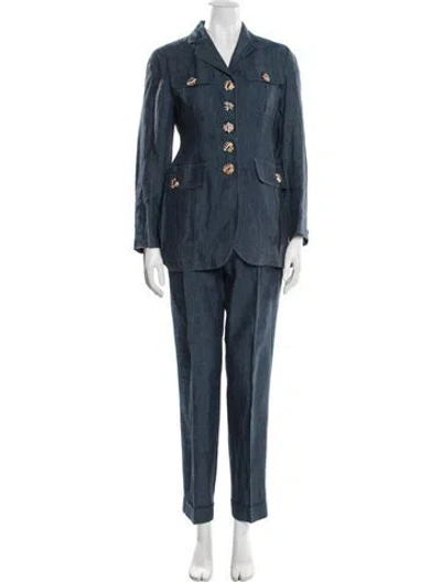 Pre-owned Romeo Gigli Vintage 1995 Pant Set In Blue