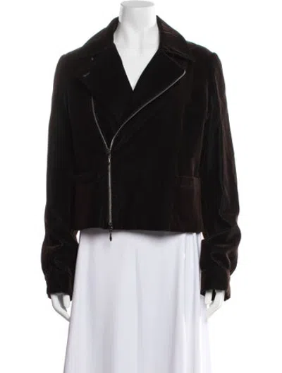 Pre-owned Romeo Gigli Vintage 2001 Biker Jacket In Brown