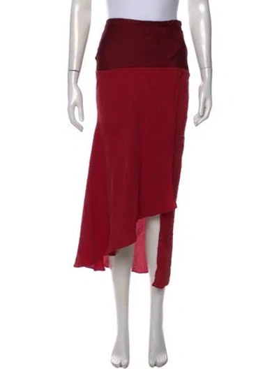 Pre-owned Romeo Gigli Vintage Midi Length Skirt In Red