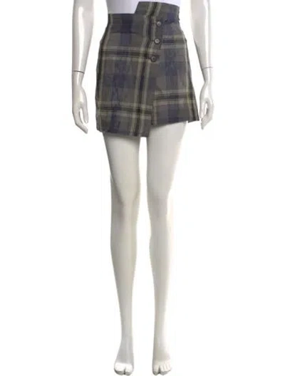 Pre-owned Romeo Gigli Vintage Mini Skirt In Blue