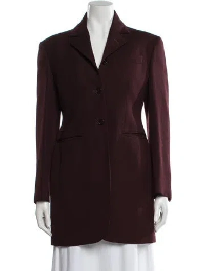 Pre-owned Romeo Gigli Vintage Wool Blazer In Burgundy