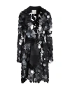Romeo Gigli Woman Overcoat & Trench Coat Black Size 8 Silk, Pvc - Polyvinyl Chloride, Wool In Black