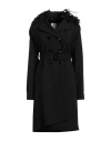 Romeo Gigli X Eggs Woman Overcoat & Trench Coat Black Size 8 Viscose, Virgin Wool, Metal In Black