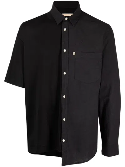 Romeo Hunte Asymmetric Button-down Shirt In Black