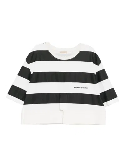Romeo Hunte Fragment Striped T-shirt In White
