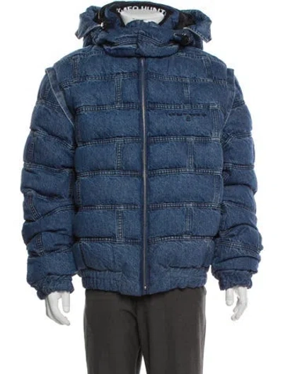 Pre-owned Romeo Hunte Puffer Coat In Blue