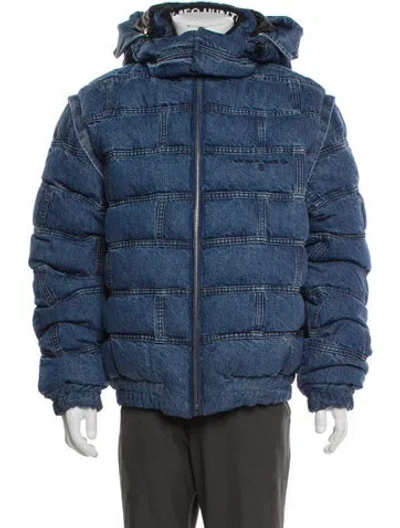 Pre-owned Romeo Hunte Puffer Coat In Blue