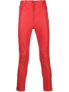 Romeo Hunte Slim-fit Leather Trousers In Red