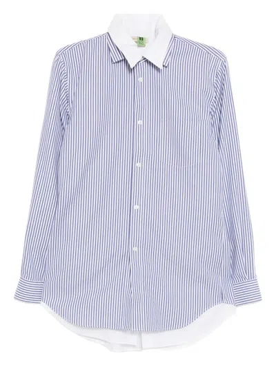 Romeo Hunte Striped Layered Shirt In Blue