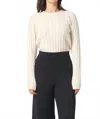 Romeo Nyc Cotton Cable Knit Sweater In Cream In Neutral