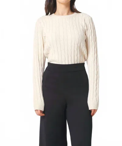 Romeo Nyc Cotton Cable Knit Sweater In Cream In Neutral