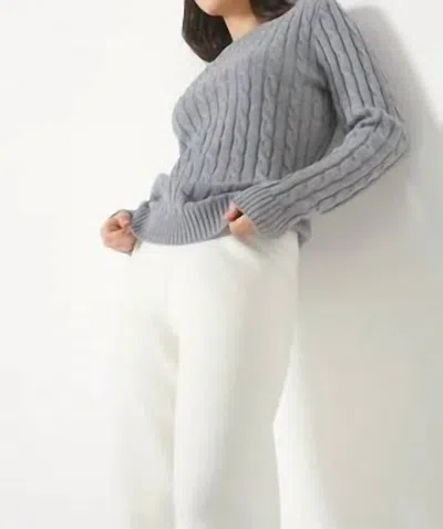 Romeo Nyc Cotton Cable Sweater In Grey Melange In Gray