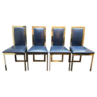 Pre-owned Romeo Rega 1970s Italian  Set Of 4 Dining Chairs In Black