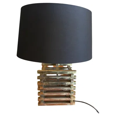 Pre-owned Romeo Rega 1970s Mid-century Modern Brass Italian Table Lamp By  In Black