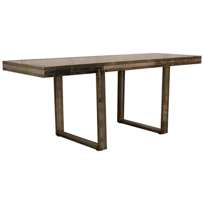Pre-owned Romeo Rega 1970s Vintage Console Table By , Steel & Brass, Smoked Glass In Black