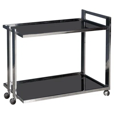 Pre-owned Romeo Rega 20thc Chrome & Smoked Glass Drinks Trolley Attributed To  C.1970 In Black
