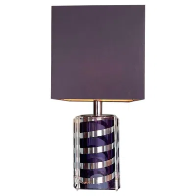 Pre-owned Romeo Rega A Large Italian 1970s  Lucite And Chrome Lamp In Purple And Chrome