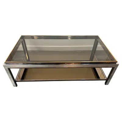 Pre-owned Romeo Rega A Large Tri-metal Two Tiered Coffee Table By  In Gray