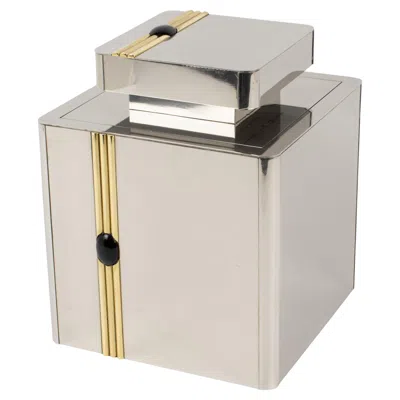 Pre-owned Romeo Rega Barware Brass And Chrome Ice Bucket Cooler, Circa 1970 In Sand
