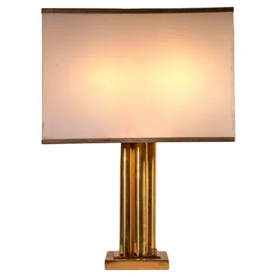 Pre-owned Romeo Rega Brass Table Lamp By , Italy, Early 1970s In Orange