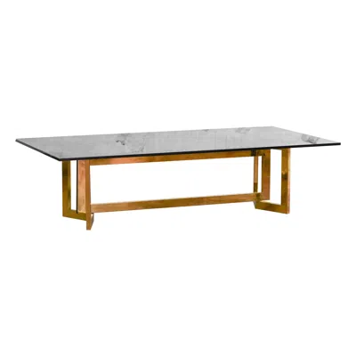 Pre-owned Romeo Rega Coffee Table In Brass And Smoked Glass, 1970s In The Style Of  In Brown