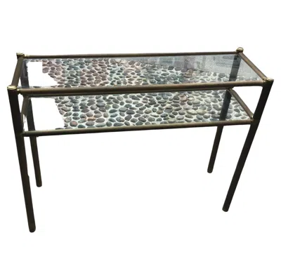 Pre-owned Romeo Rega Console Brass Glass 1970 Italy In Gray