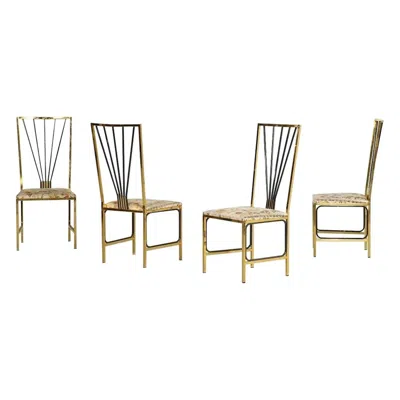 Pre-owned Romeo Rega Four Vintage Chairs Attributed To , 1980s In Sand