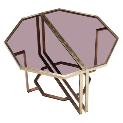 Pre-owned Romeo Rega Hollywood Regency Console Tables By , Brass & Glass, Italy In Brown