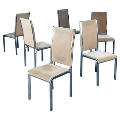 Pre-owned Romeo Rega Hollywood Regency Style Dining Chair Set By , Italy 1970's In Gray