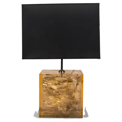 Pre-owned Romeo Rega Huge Crushed Ice Resin Lamp Attributed To Roméo Rega In Black