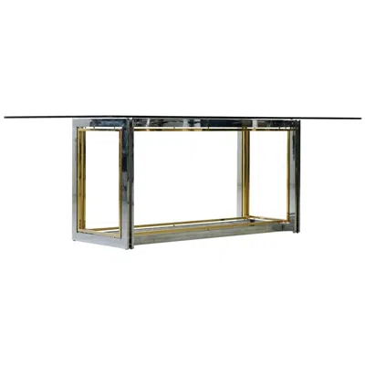 Pre-owned Romeo Rega Italian Hollywood Regency Bimetal Bicolor Table Or Desk, In  Style In Gray