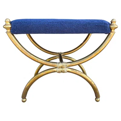 Pre-owned Romeo Rega Italian Modern Brass Bench In Gray