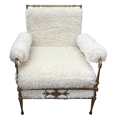 Pre-owned Romeo Rega Italian Modern Brass Chiavari Chair In Gray