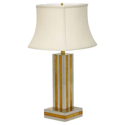 Pre-owned Romeo Rega Italian Modern Table Lamp Of Chrome And Brass By  In Sand