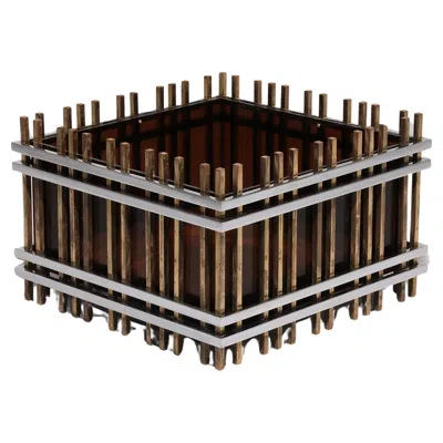 Pre-owned Romeo Rega Italian Modernist “fioriera” Planter Attributed To  – Brass, Chrome In Black