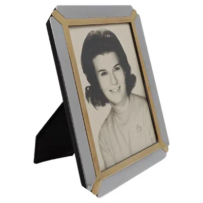 Pre-owned Romeo Rega Italian Vintage Picture Frame In Chrome & Brass, In The Style Of R. Zevi, 70s In Gray