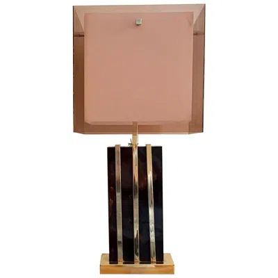 Pre-owned Romeo Rega Lamp With Chrome-plated Brass Structure And Methacrylate Shade Designed By Romeo In Brown