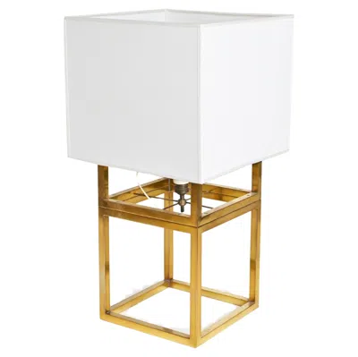 Pre-owned Romeo Rega Large Mid-century Table Lamp In Brass, Italy 1970s In Transparent