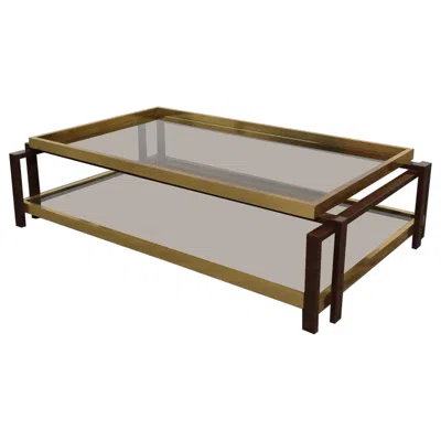 Pre-owned Romeo Rega Living Room Table Design Hollywood Regency 1970s Geometric Vintage Brass In Brown