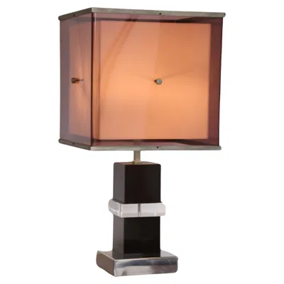 Pre-owned Romeo Rega Lucite Table Lamp By , Mid-century Modern, Italy, 1965 In Brown