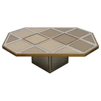 Pre-owned Romeo Rega Midcentury Brass, Chrome And Mirror Coffee Table  Style, Italy 1970s In Brown