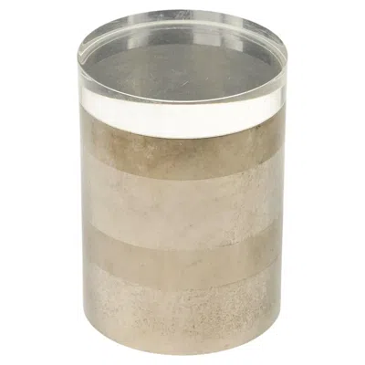 Pre-owned Romeo Rega Midcentury Cylindrical Box In Chrome And Lucite  Style, Italy 1970 In Brown